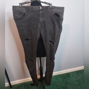 ASOS Design Black Distressed/Ripped Jeans